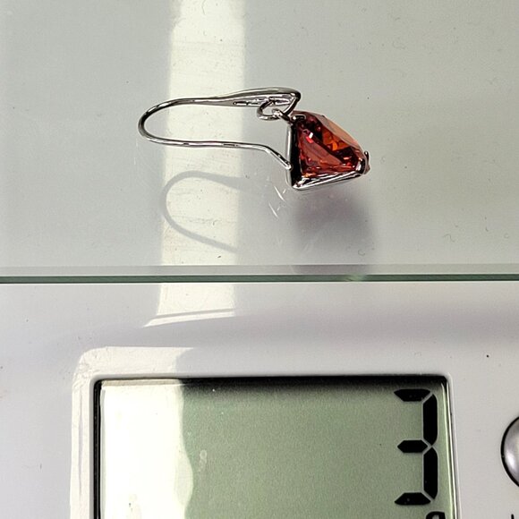 Orange Crystal Dangle Earrings - Picture 6 of 7